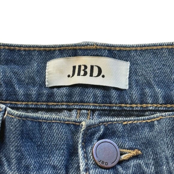JBD JUST BLACK Mini Jean Skirt - Small - Patterned distressed Hem - Picture 4 of 8